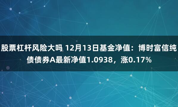 股票杠杆风险大吗 12月13日基金净值：博时富信纯债债券A最新净值1.0938，涨0.17%