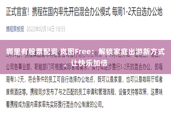 哪里有股票配资 岚图Free：解锁家庭出游新方式，让快乐加倍