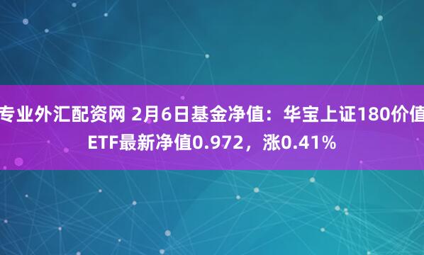 专业外汇配资网 2月6日基金净值：华宝上证180价值ETF最新净值0.972，涨0.41%